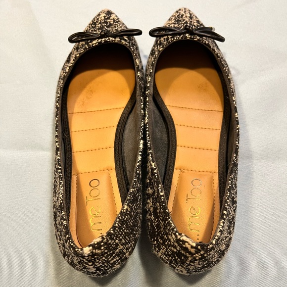 Me Too Alisa Pointed Textured Black & White Flat Size 6.5 - Picture 2 of 9